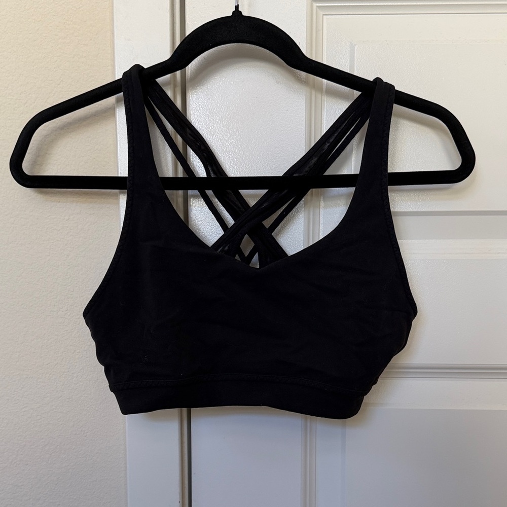 Athleta Women's Black Strappy Sports Bra